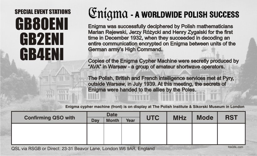 GB80ENI QSL CARD